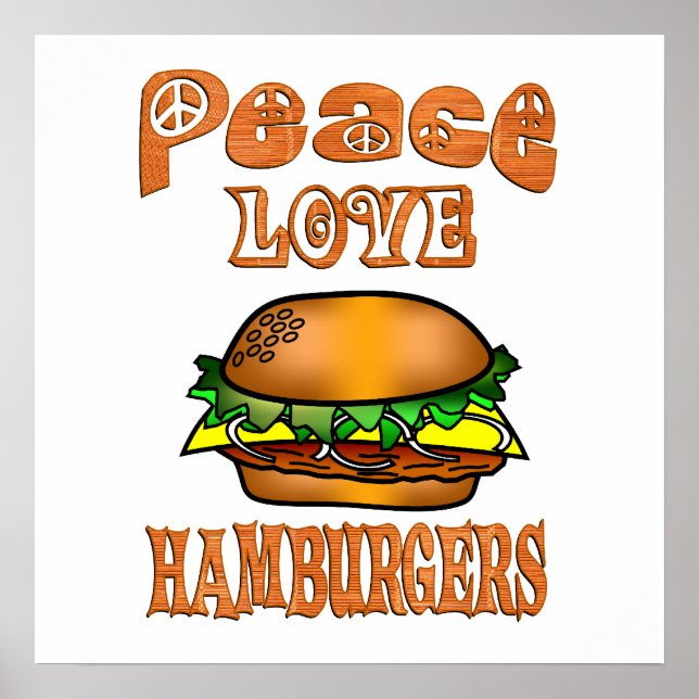 Affiche Hamburgers Peace Love (Devant)