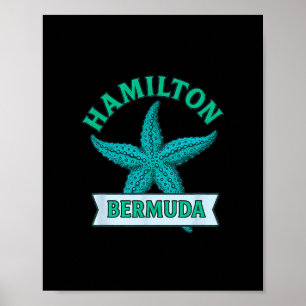 Affiche Hamilton Bermudes étoile de poisson voyage vacance