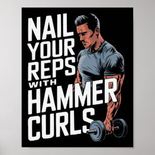 Affiche Hammer Curls Bodybuilding Fitness Fitness Gym