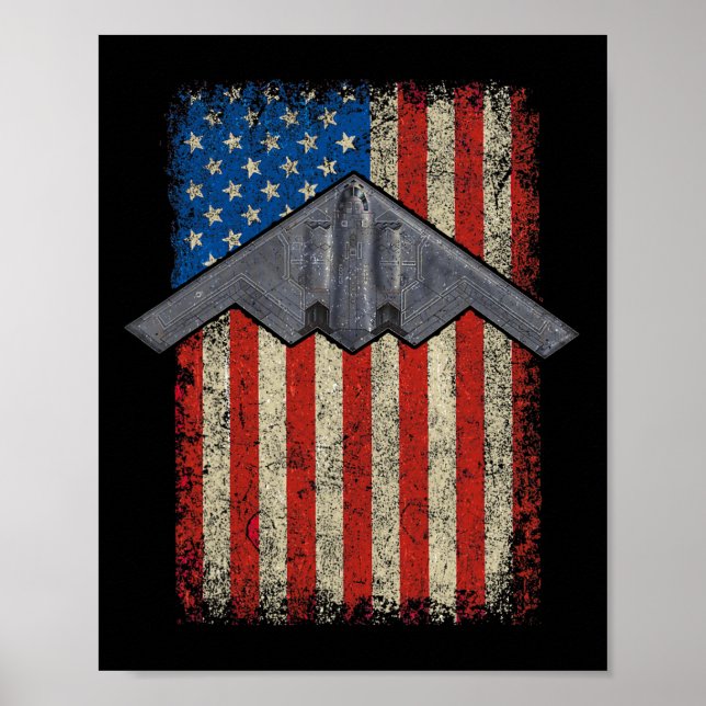 Affiche Hammer Time Stealth B-2 Militaire Aircraft Minuit (Devant)