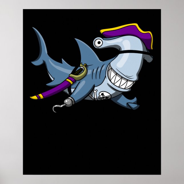 Affiche Hammerhead Shark Pirate Ocean (Devant)