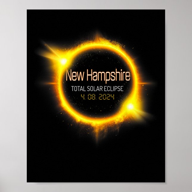 Affiche Hampshire Total Solar Eclipse America 04.08 avril. (Devant)