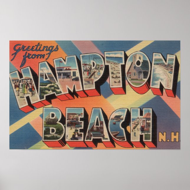 Affiche Hampton Beach, New Hampshire - Grande Lettre 2 (Devant)