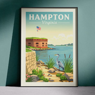 Affiche Hampton Virginie vintage