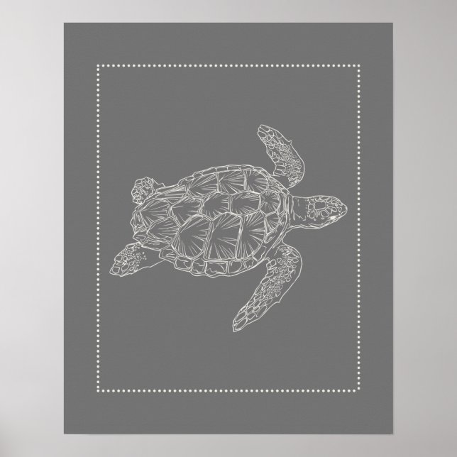 Affiche Hamptons Style Turtle Print (Devant)