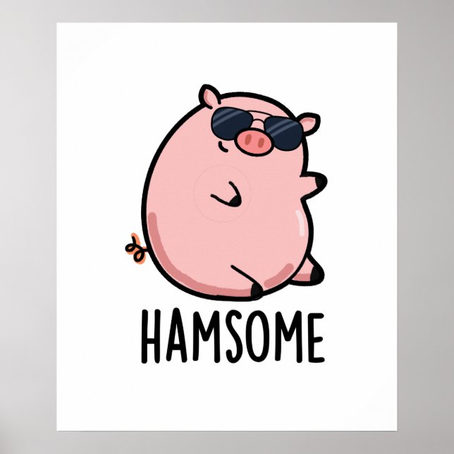 Affiche Hamsome Funny Pig Pun (Devant)