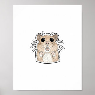 Affiche Hamster choqué