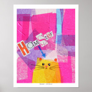 Affiche Hamster ! dans le rose