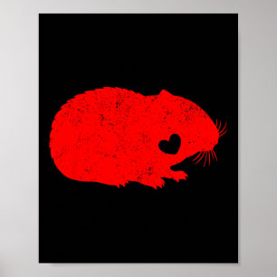 Affiche Hamster Lover Funny Heart Hamster Heureux Valentin