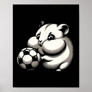 Affiche Hamster Rond Avec Cartoon Kawaii Ll De Football