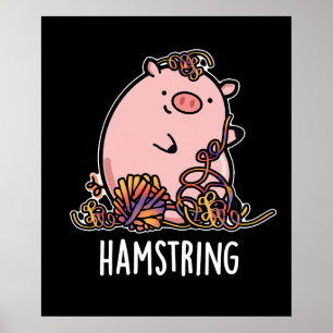 Affiche Hamstring Funny Pig Pun Dark BG