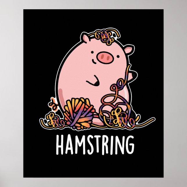 Affiche Hamstring Funny Pig Pun Dark BG (Devant)