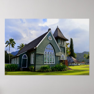 Affiche Hanalei, Hawaii, Église