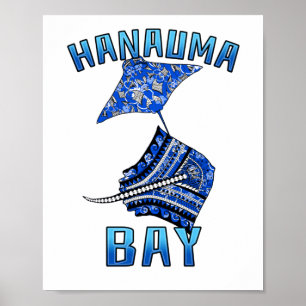 Affiche Hanauma Bay Hawaï Vacation Tribal Stingray