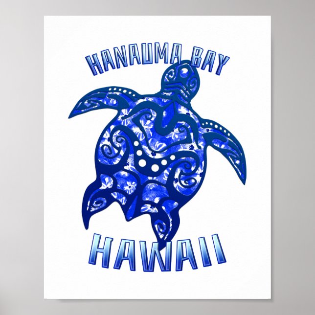 Affiche Hanauma Bay Hawaii Vacation Tribal Turtle (Devant)
