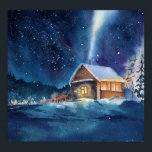 Affiche Hand drawn watercolor winter landscape<br><div class="desc">Hand drawn watercolor winter landscape</div>