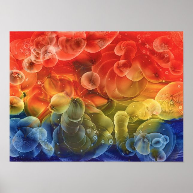 Affiche Hand Painted Multicolor Abstract Painting (Devant)