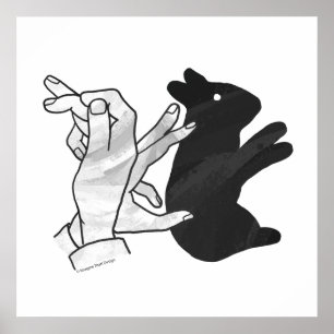 Affiche Hand Silhouette Rabbit