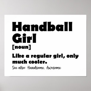 Affiche Handball Girl Dictionary Définition Funny Handball