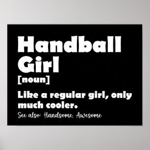 Affiche Handball Girl Funny Dictionary Définition