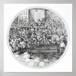 Affiche Handel conduisant un oratorio, c.1740