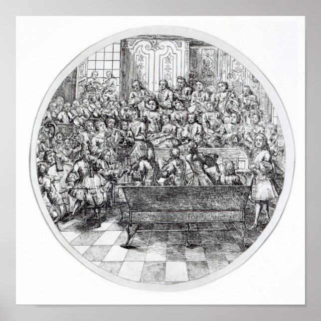 Affiche Handel conduisant un oratorio, vers 1740 (Devant)