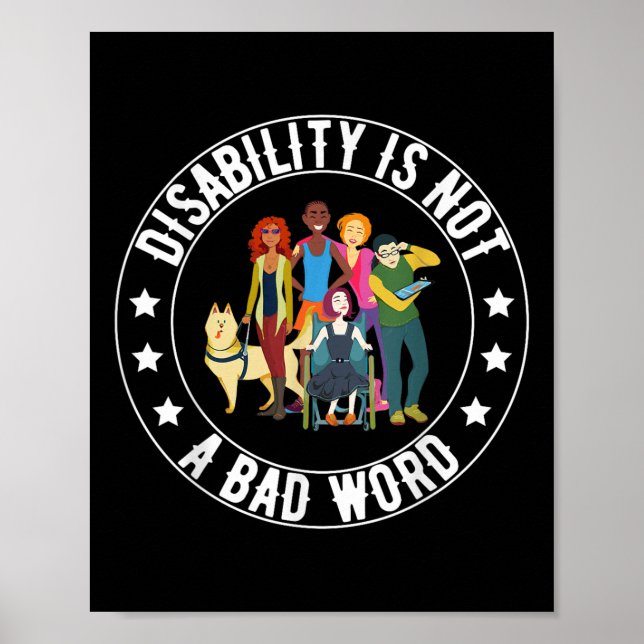 Affiche Handicap N'Est Pas Un Mauvais Mot Fière Handicapée (Devant)