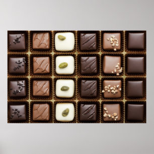 Affiche Handmade luxury chocolate in a box