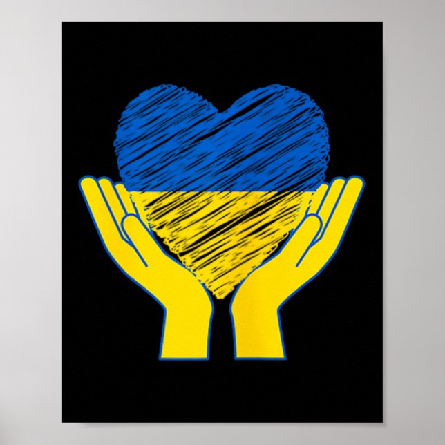 Affiche Hands Off Ukraine Dans une manifestation ukrainien (Devant)