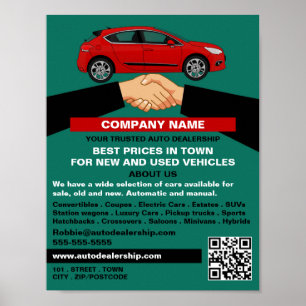 Affiche Handshake Design, concessionnaire automobile Publi