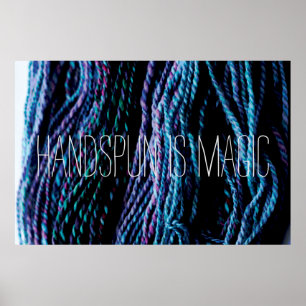 Affiche Handspun est Magique Fil Tricot tournoyant 