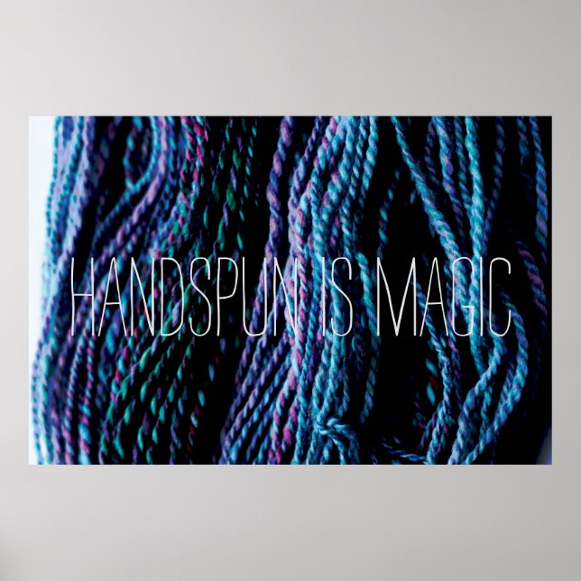 Affiche Handspun est Magique Fil Tricot tournoyant (Devant)