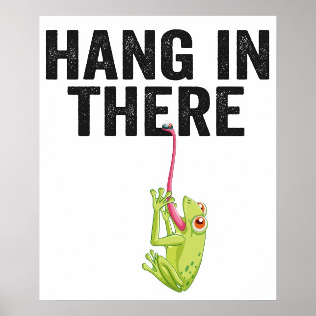 Affiche Hang in There Funny Frog Citation Cadeau pour l'am (Devant)