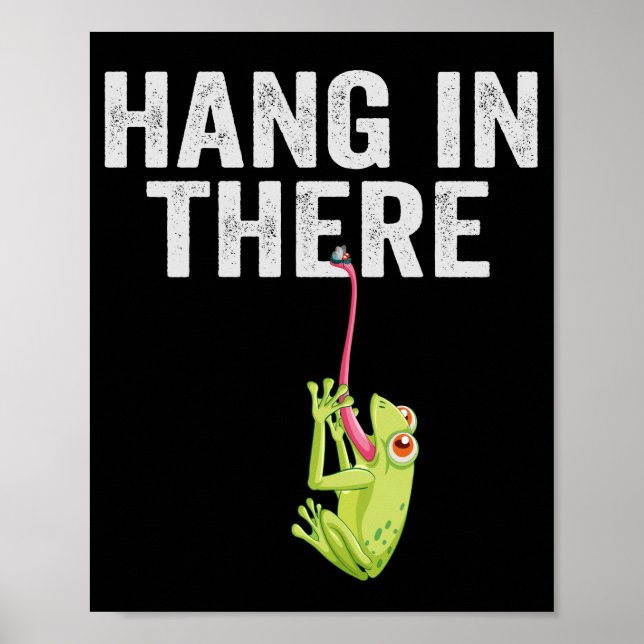 Affiche Hang in There Funny Frog Citation Cadeau pour l'am (Devant)
