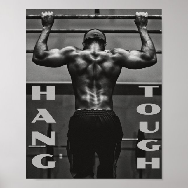 Affiche Hang Tough Muscle Man Entraînement Gym (Devant)