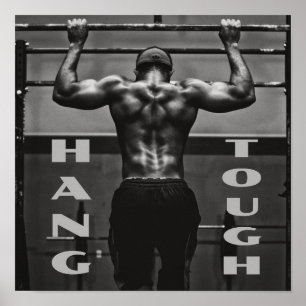 Affiche Hang Tough Muscle Man Entraînement Gym
