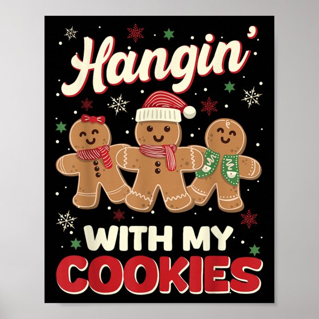 Affiche Hangin Avec Mes Cookies Gingerbread Homme Xmas Tea (Devant)