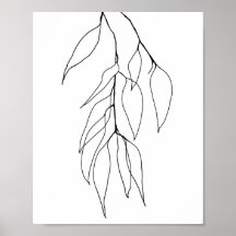 Hanging Eucalyptus minimaliste ligne botanique art