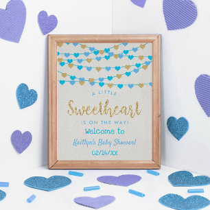Affiche Hanging Love Hearts Baby shower amoureux Bienvenue
