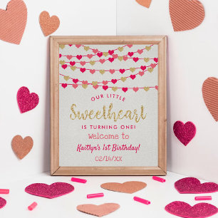 Affiche Hanging Love Hearts Chéri Anniversaire Bienvenue