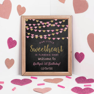 Affiche Hanging Love Hearts Chéri Anniversaire Bienvenue