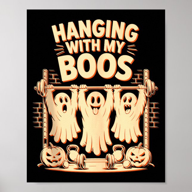 Affiche Hanging With My Boos Funny Halloween Ghost Workout (Devant)