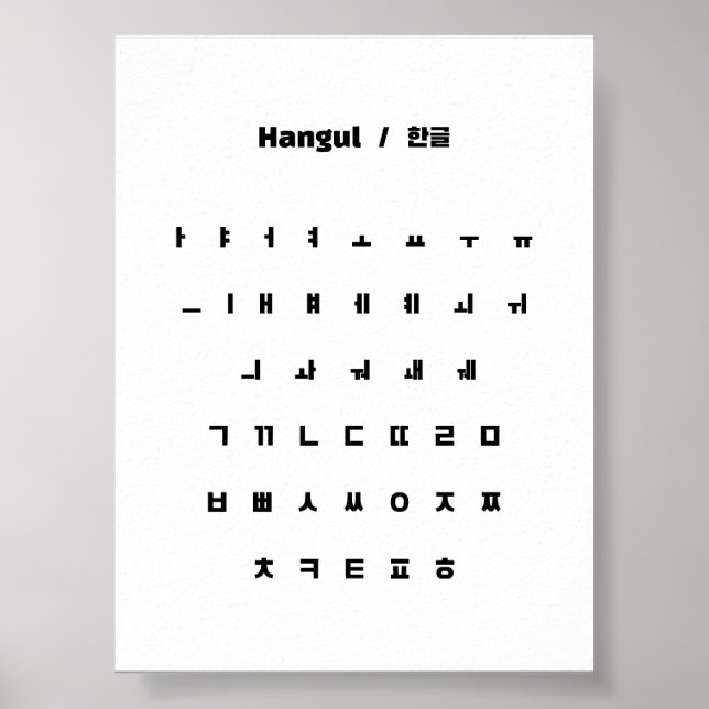 Affiche Hangul / 한 글 (Devant)