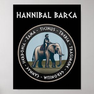 Affiche Hannibal Barca 2e Batailles de guerre punique Cart