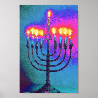 Affiche Hannukah menorah vacances Juda