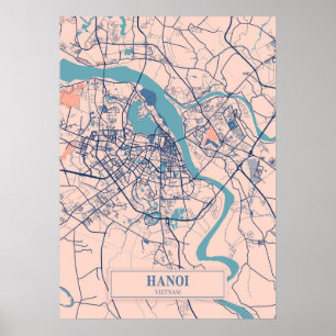 Affiche Hanoï - Vietnam Breezy City Map