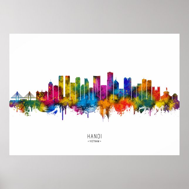 Affiche Hanoi Vietnam Skyline (Devant)