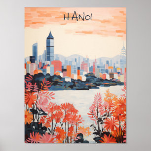 Affiche Hanoi Vietnam Voyage Ville Peinture Esthétique