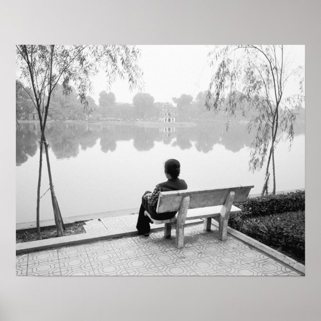 Affiche Hanoi Vietnam, Vue du lac Hoan Kiem (NR) (Devant)