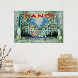 Affiche Hanoï, Visitez le Vietnam...